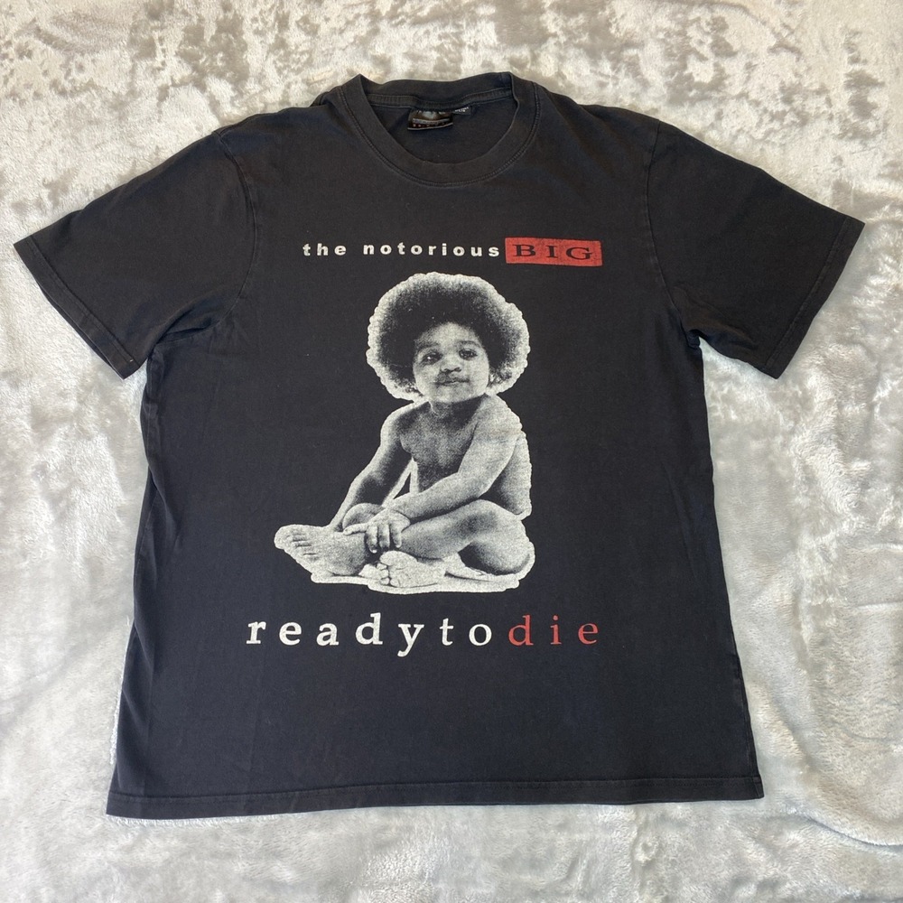 The Notorious B.I.G. Graphic T-Shirt Mens Large Black Ready To Die Album Art Tee